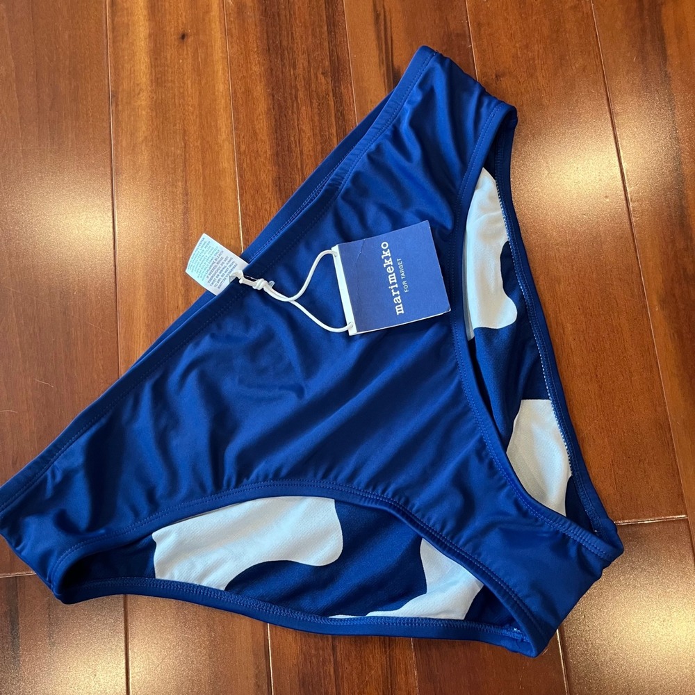 Marimekko Target Blue Bikini Bottom Royal Navy Solid UPF 50+ New Plus Size 1X